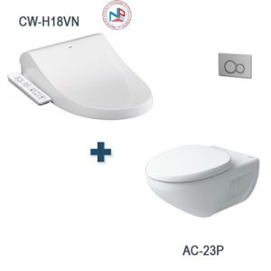 Bồn cầu Inax nắp điện tử C-23P+CW-H18VN/BW1